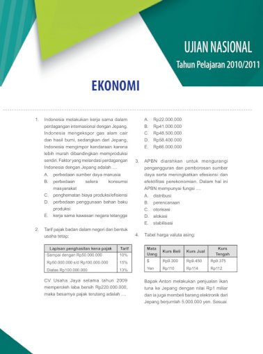 Soal Dan Pembahasan Un Ekonomi Sma Ips 2010 2011 Pdf Document