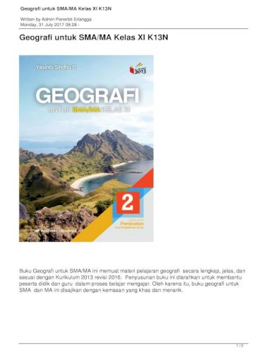 Buku geografi kelas 11 kurikulum 2013 revisi pdf