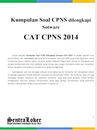 36+ Soal Cpns 2014 Dan Kunci Jawaban Pics