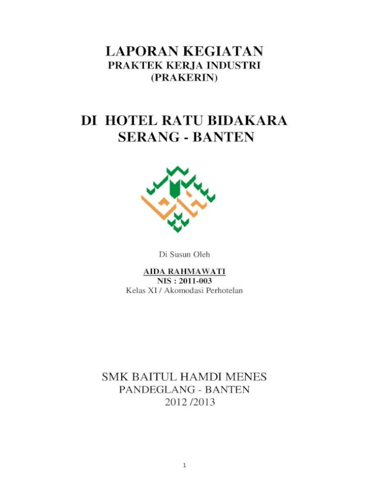 Laporan Prakerin Smk Pariwisata Baitul Hamdi Menes Banten Aida Rahmawati Pdf Document
