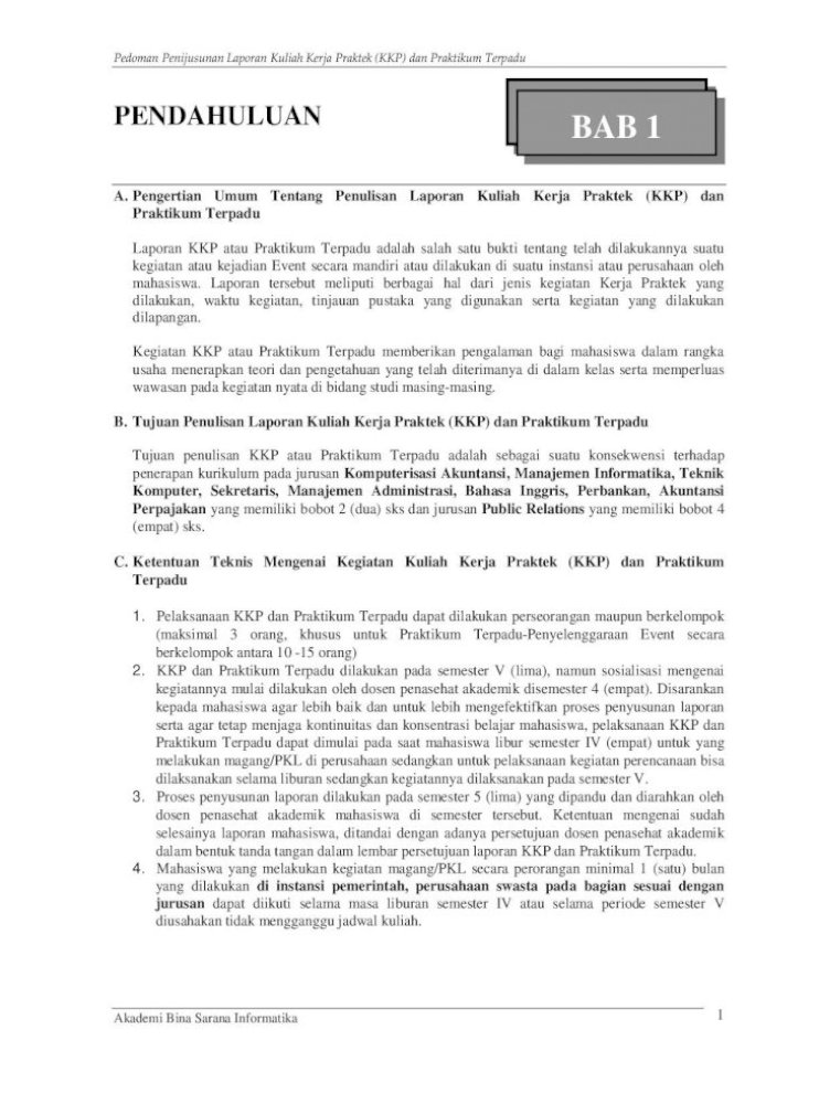 Panduan Laporan Kkp Dan Praktikum Terpadu Revisi Agustus 2010 Pdf Document