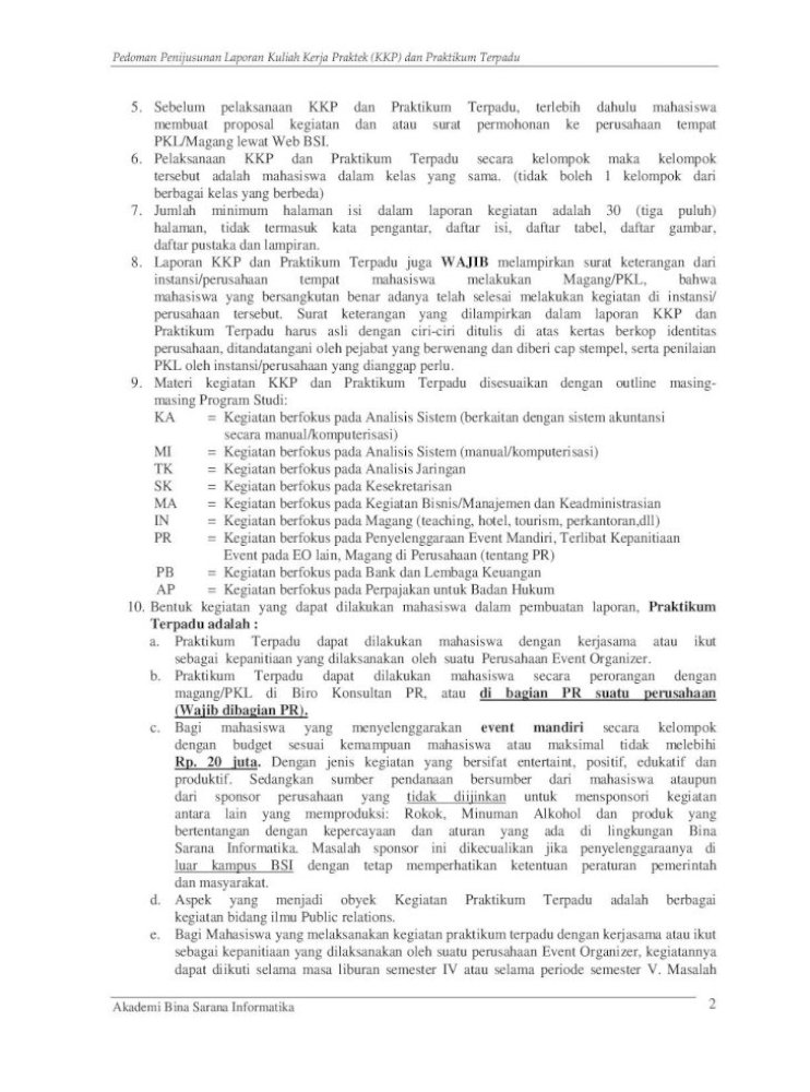 Panduan Laporan Kkp Dan Praktikum Terpadu Revisi Agustus 2010 Pdf Document