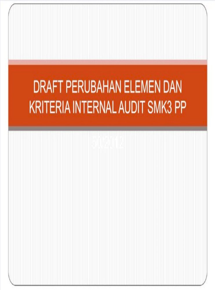 Draft Perubahan Internal Audit Smk3 Pp 50 Pdf Document