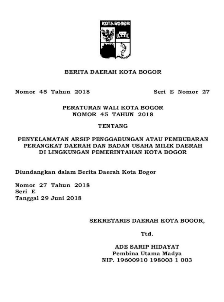 Berita Daerah Kota Bogor Contoh Deskripsi Arsip Dan Formulir Daftar Arsip Tercantum Dalam Lampiran Pdf Document