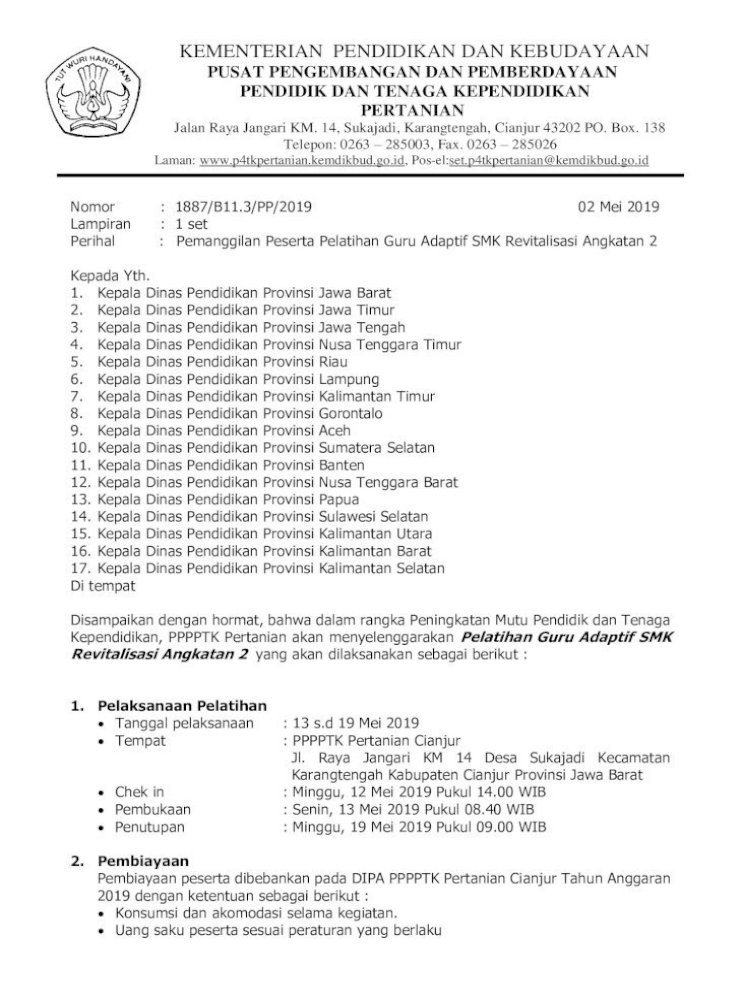 Kementerian Pendidikan Dan Keb Informasi Lebih Lanjut Dapat Menghubungi Heru Prahoro Nomor Hp Peserta Pdf Document