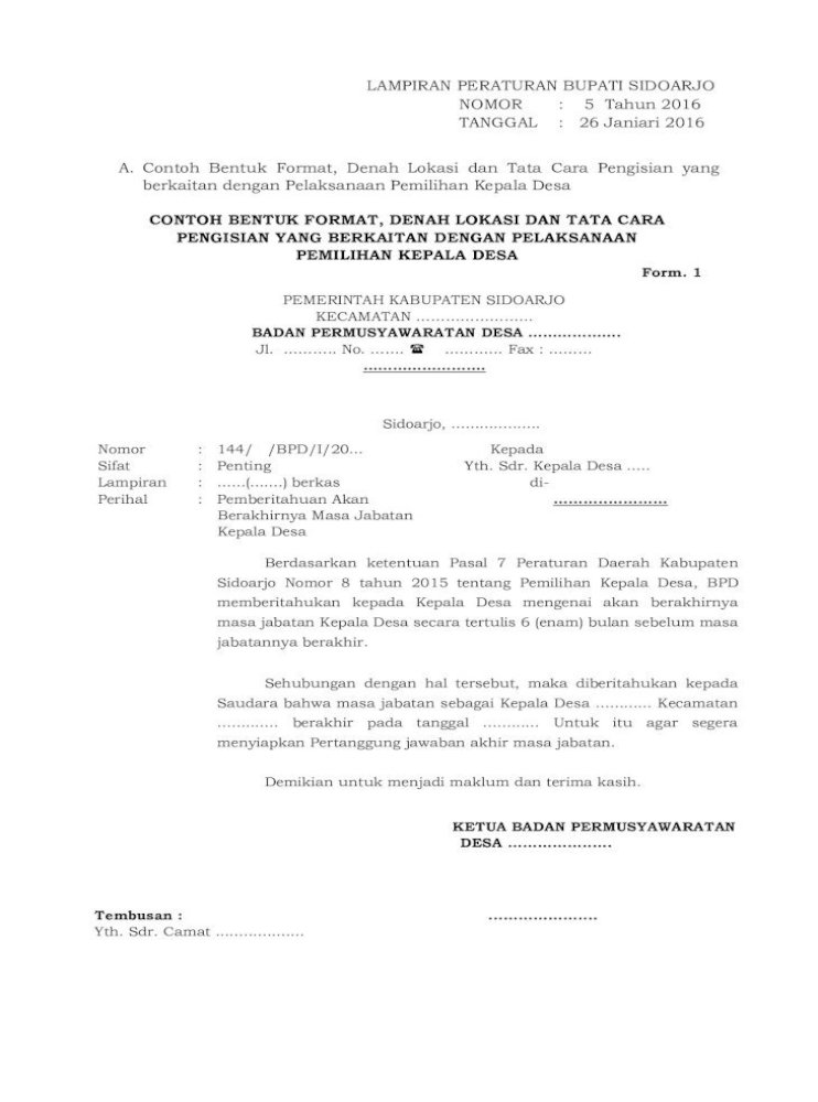 Download Formulir Pendaftaran Calon Bpd : Surat Pernyataan ...