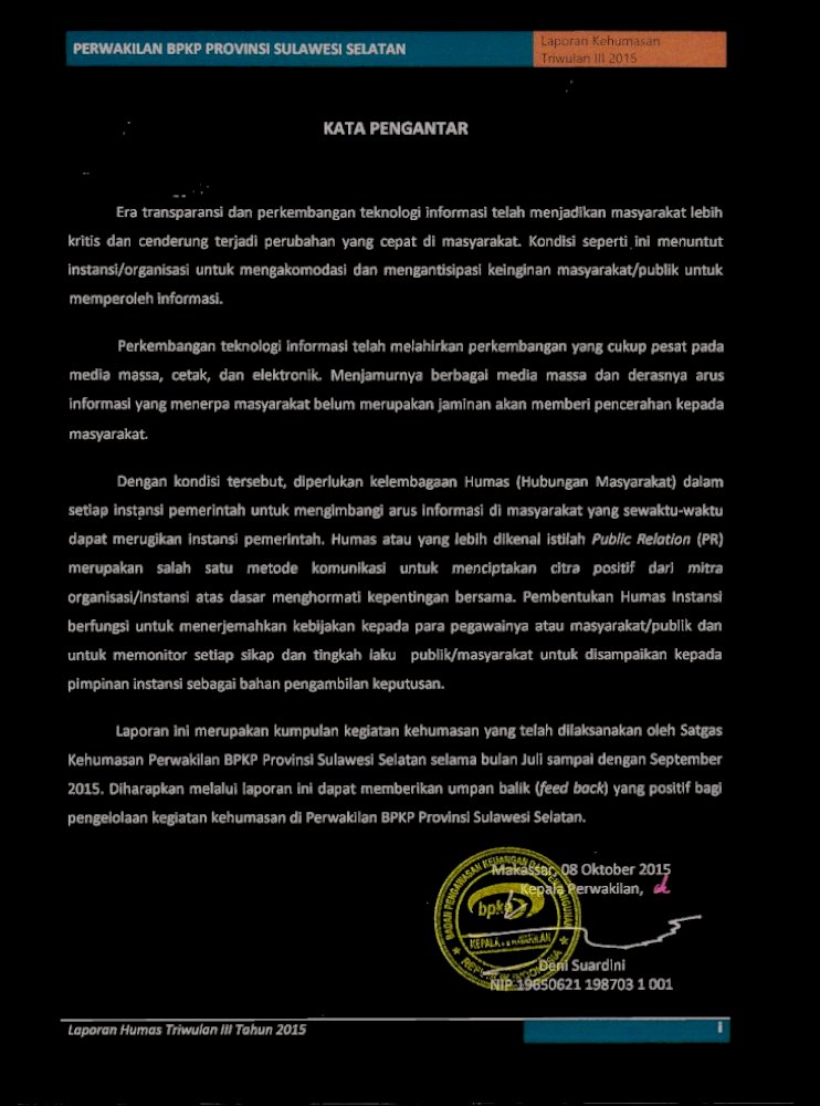 Laporan Kehumasan Bpkp Go Id Humas Laptri Audit Bpkp Wilayah Sulawesi Selatan Guna Mengetahui Jumlah Kerugian Negara Dalam Korupsi Dana Bukti Kejari Bulukumba Terkendala Pada Pdf Document